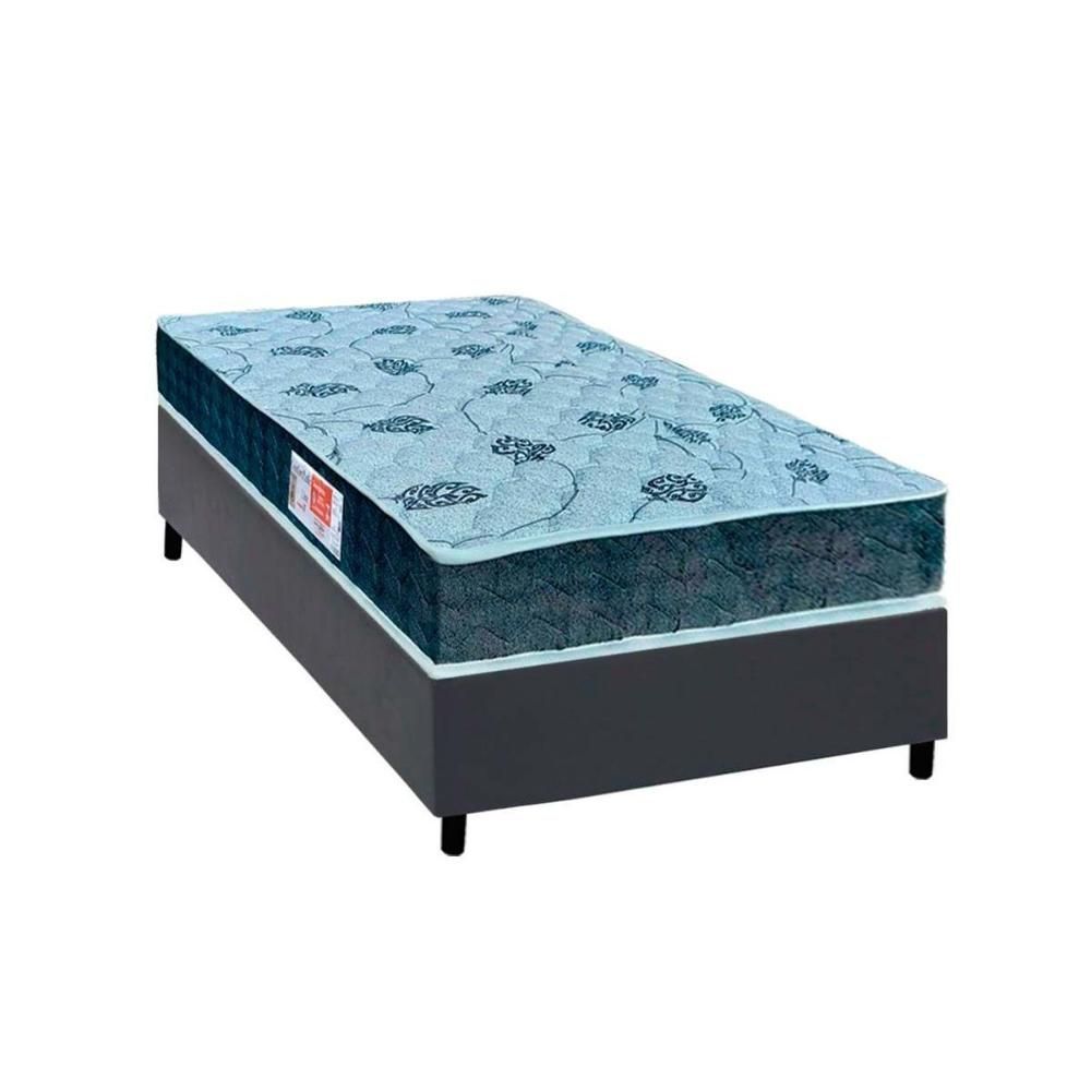 Encontraproduto.com.br - Cama Box Solteiro: Colchão Espuma D45 Orthoflex Comfortpedic + Base Crc Courano Gray (88x188)