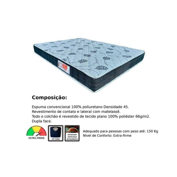 Encontraproduto.com.br - Colchão Queen Espuma D45 Comfortpedic (158x198x17) - Orthoflex