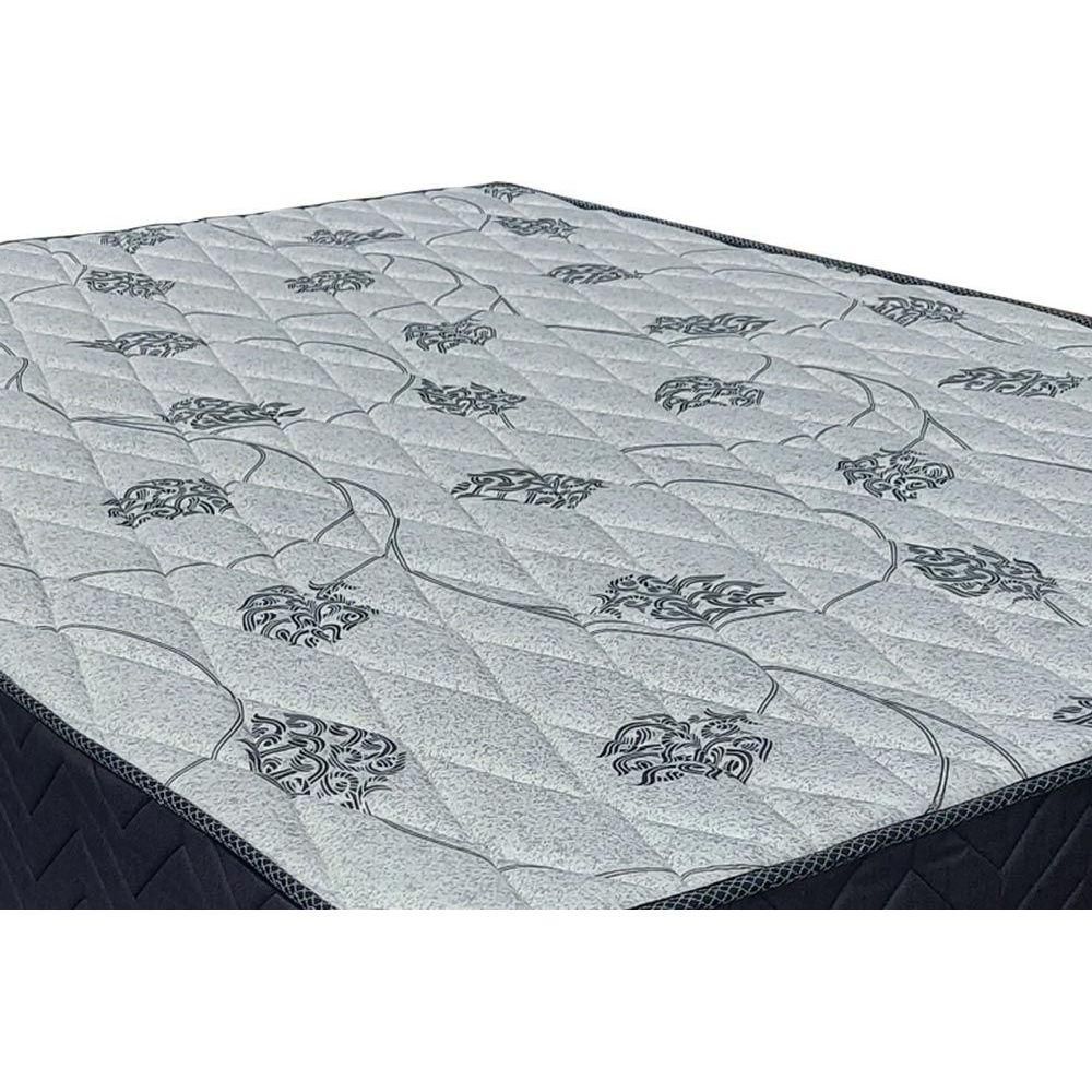 Encontraproduto.com.br - Cama Box Baú Queen Colchão Ortopédico Orthoflex Foggia Sogni Unic Face + Base Crc Suede Black(158x198)