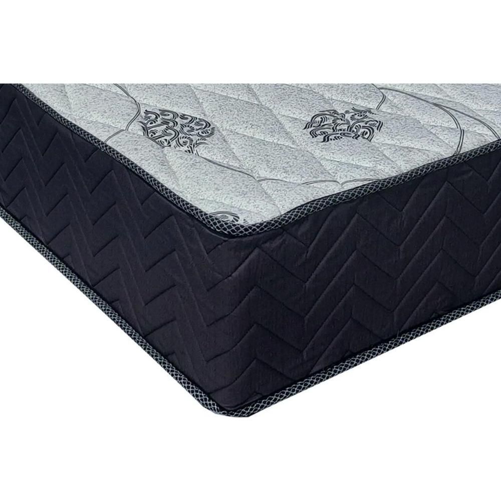 Encontraproduto.com.br - Cama Box Baú Queen Colchão Ortopédico Orthoflex Foggia Sogni Unic Face + Base Crc Suede Black(158x198)