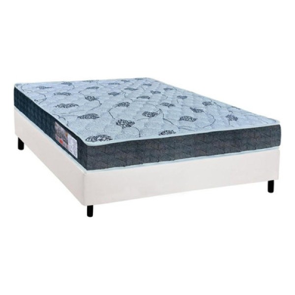 Conjunto Box Casal: Colchão Anatômico Orthoflex D45/EP Cecina + Base CRC Suede White(138x188)