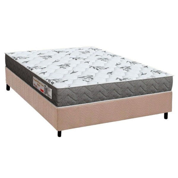 Conjunto Box Casal: Colchão Espuma Orthoflex D33 Comfortpedic Line Black + Base Crc Suede Clean(138x188)