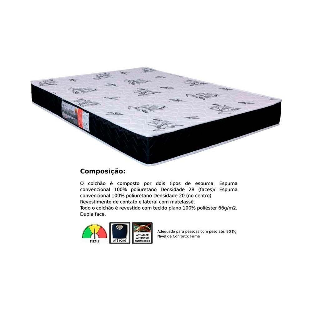 Encontraproduto.com.br - Cama Box Queen: Colchão Espuma Orthoflex D28 Nápoles + Base Crc Suede Black(158x198)