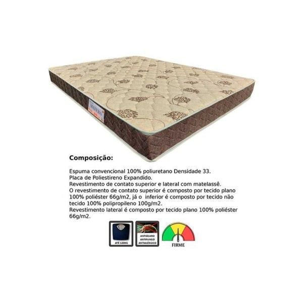 Encontraproduto.com.br - Cama Box Queen: Colchão Espuma D33 Orthoflex /Ep Matera + Base Crc Suede Brown(158X198)