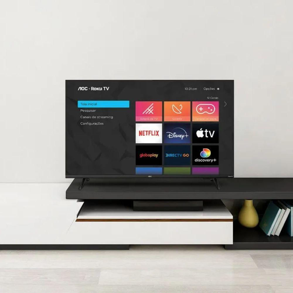 Encontraproduto.com.br - TV 43P AOC LED SMART Roku Wifi FULL HD USB HDMI - 43S5045