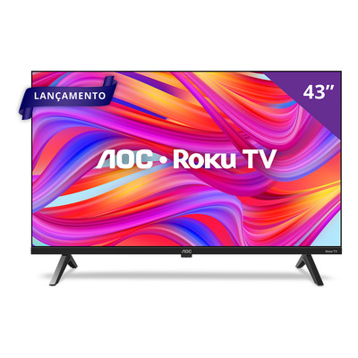 Encontraproduto.com.br - TV 43P AOC LED SMART Roku Wifi FULL HD USB HDMI - 43S5045
