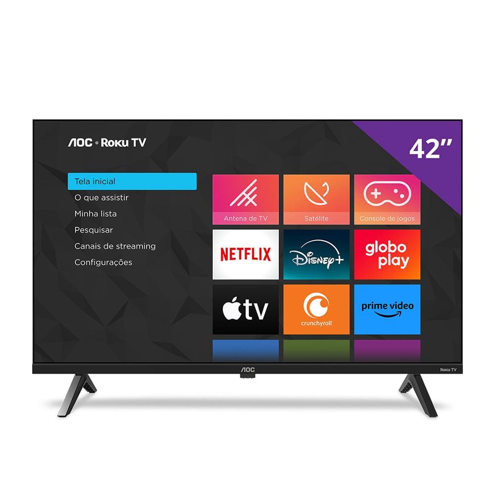 Encontraproduto.com.br - TV 42P AOC LED SMART Roku Wifi FULL HD USB HDMI - 42S5045/78G
