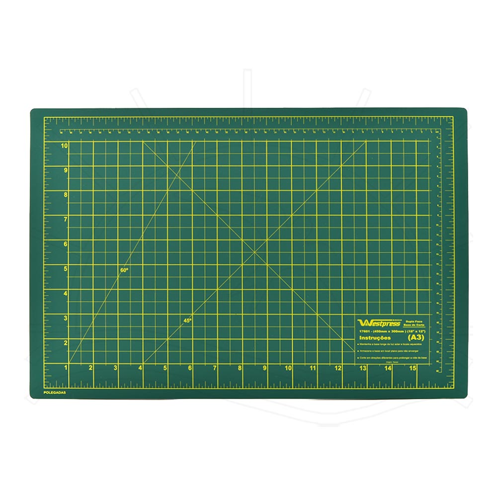 Base de Corte Dupla Face Westpress Verde/Amarelo - 30x45cm