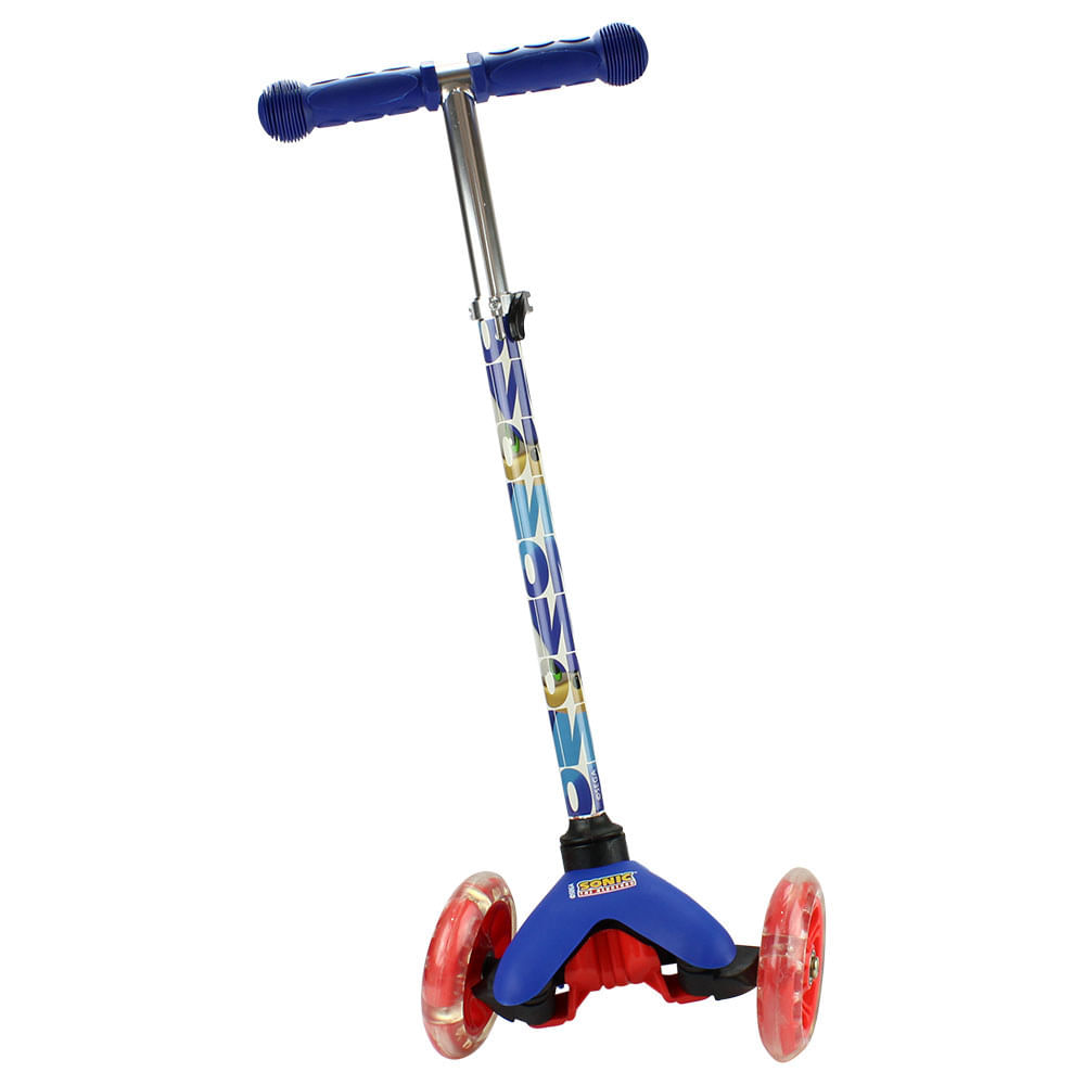 Encontraproduto.com.br - Patinete com Led - Sonic - 3 Rodas - Bbr Toys