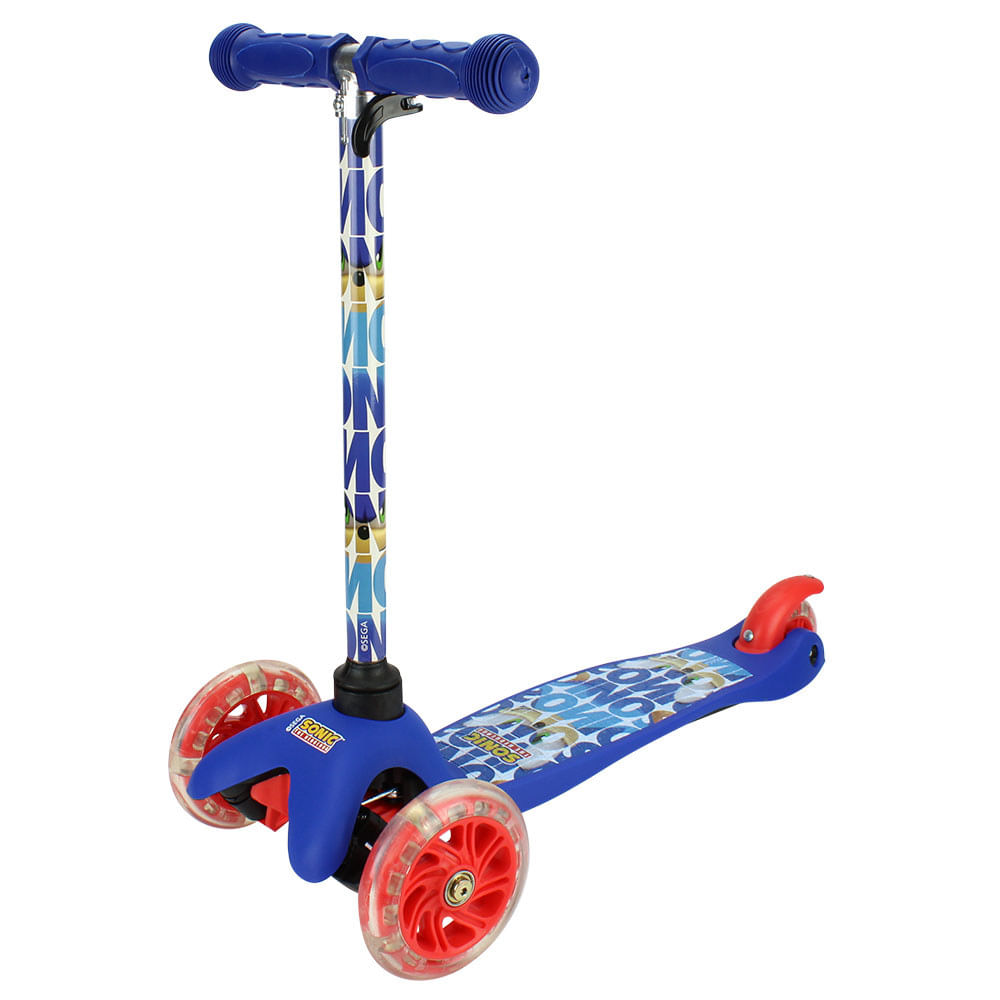 Encontraproduto.com.br - Patinete com Led - Sonic - 3 Rodas - Bbr Toys