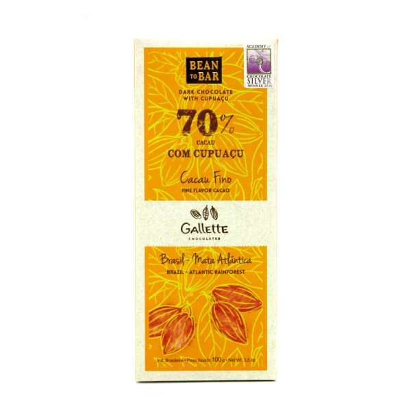 Encontraproduto.com.br - Chocolate 70% Cacau com Cupuaçu Gallette 100g