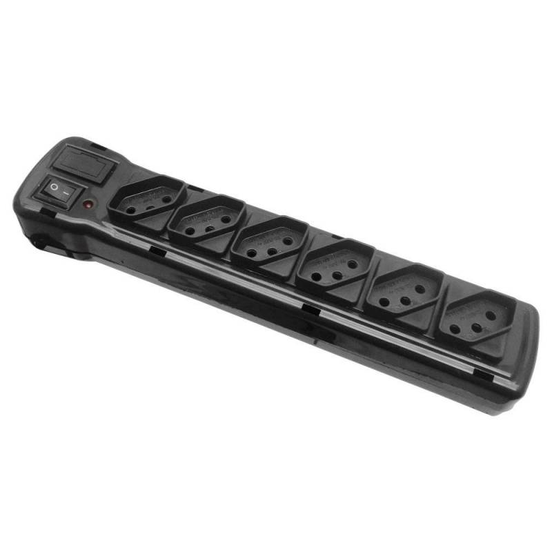 Encontraproduto.com.br - Régua 6 Tomadas Com Proteção, Fusível, Chave E Led Fiolux