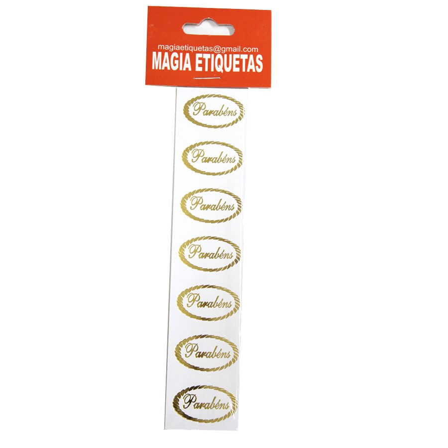 Encontraproduto.com.br - Etiqueta Parabéns (25) com 100 un MAGIA ETIQUETAS