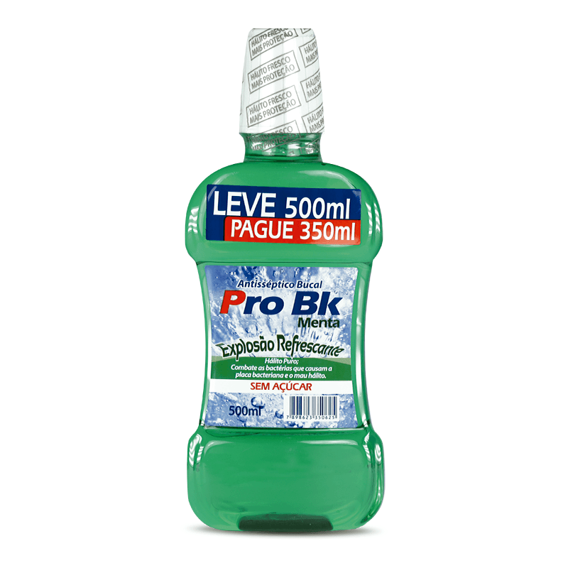 Enxaguatório Bucal Pro Bk Menta Leve 500 Pague 350ml