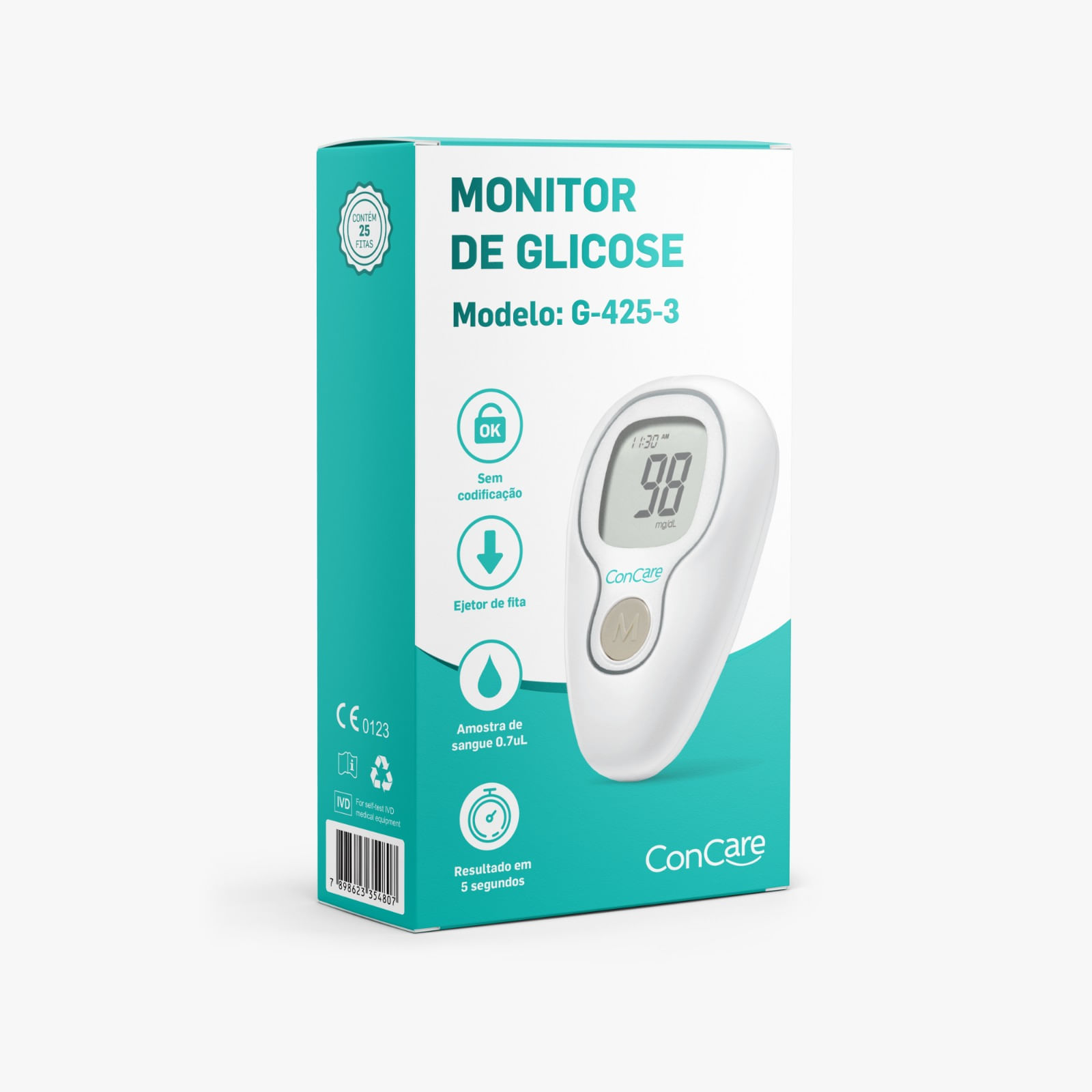Kit para Controle de Glicemia Concare a Pilha