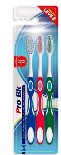Escova Dental Pro Bk Cabo Anatomic Leve 3 Pague 2 Unidades