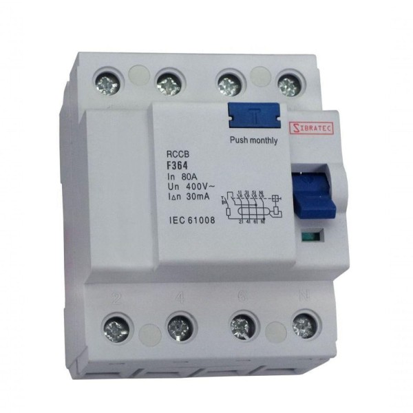 Encontraproduto.com.br - Interruptor Diferencial Residual Dr Tetrapolar 80a | Sensibilidade 30ma