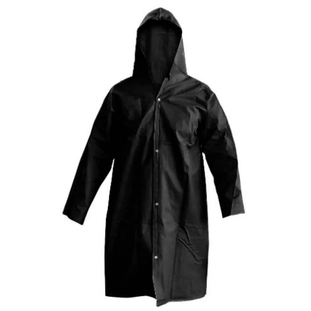 Encontraproduto.com.br - Capa de Chuva Brascamp PVC Forrada Preta