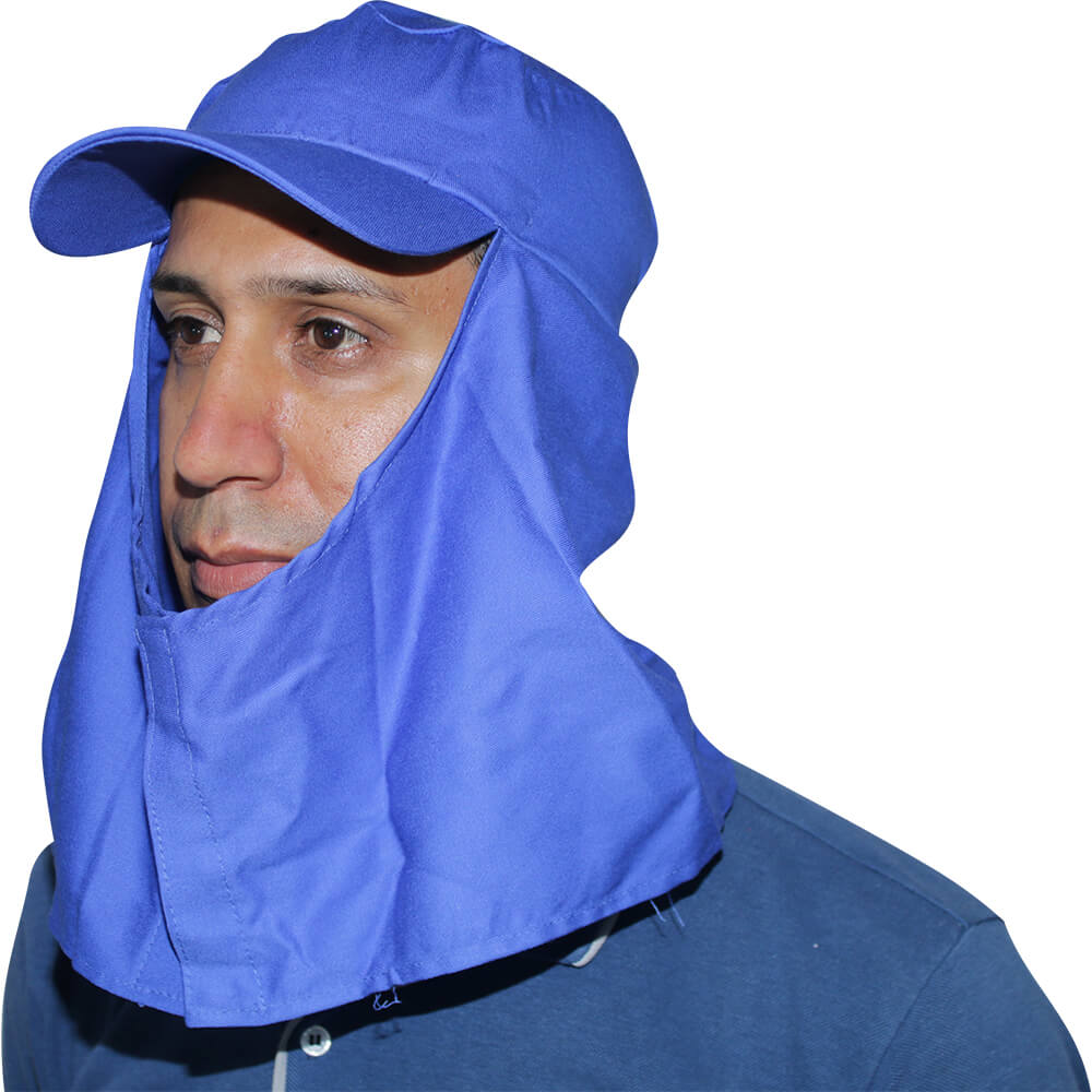 Encontraproduto.com.br - Touca Árabe Brascamp em Helanca Azul Com Aba E Velcro