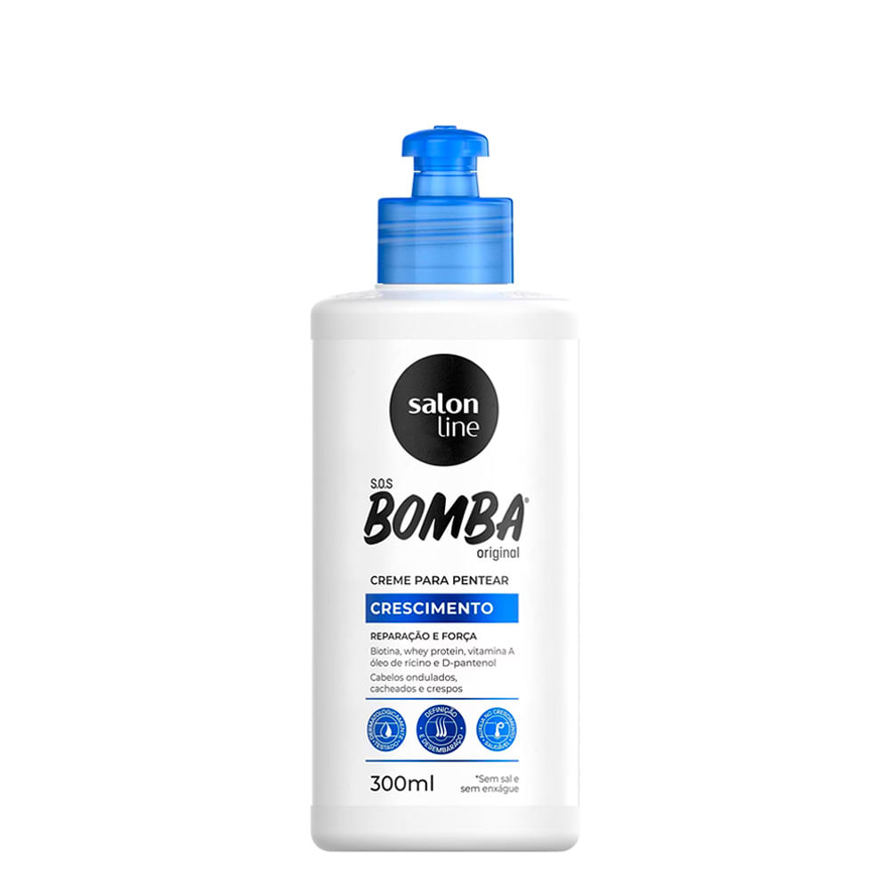 Encontraproduto.com.br - Creme Para Pentear 300ml Sos Bomba Original - Salon Line
