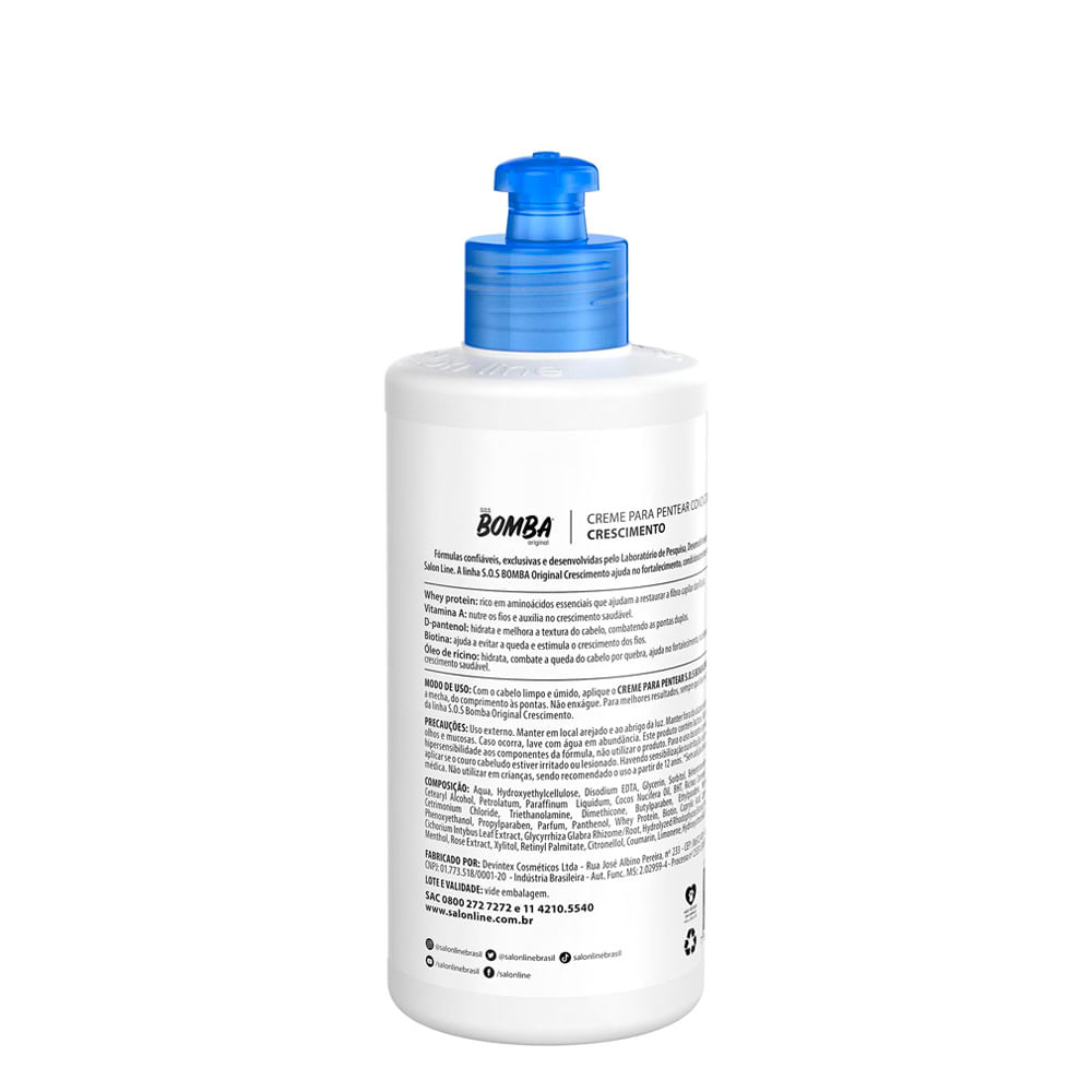 Encontraproduto.com.br - Creme Para Pentear 300ml Sos Bomba Original - Salon Line