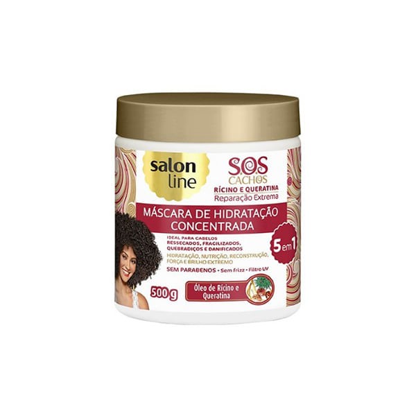 Encontraproduto.com.br - Máscara Salon Line Sos Ricino Queratina 500G - Salon Line Sos