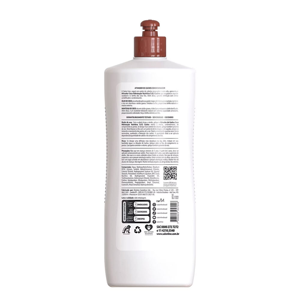 Encontraproduto.com.br - Ativador de Cachos Salon Line SOS Coco Tratamento Profundo 1000ml
