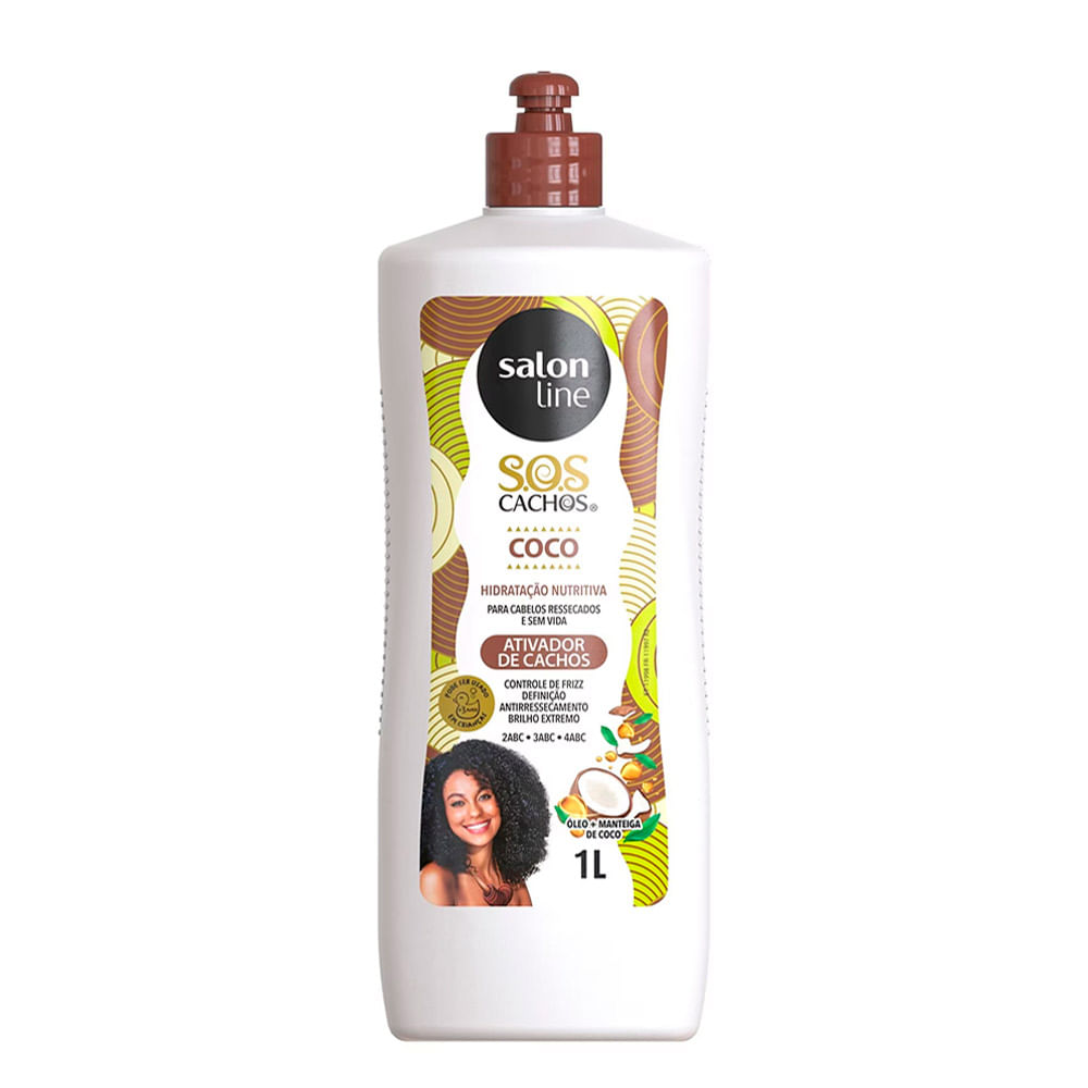 Encontraproduto.com.br - Ativador de Cachos Salon Line SOS Coco Tratamento Profundo 1000ml
