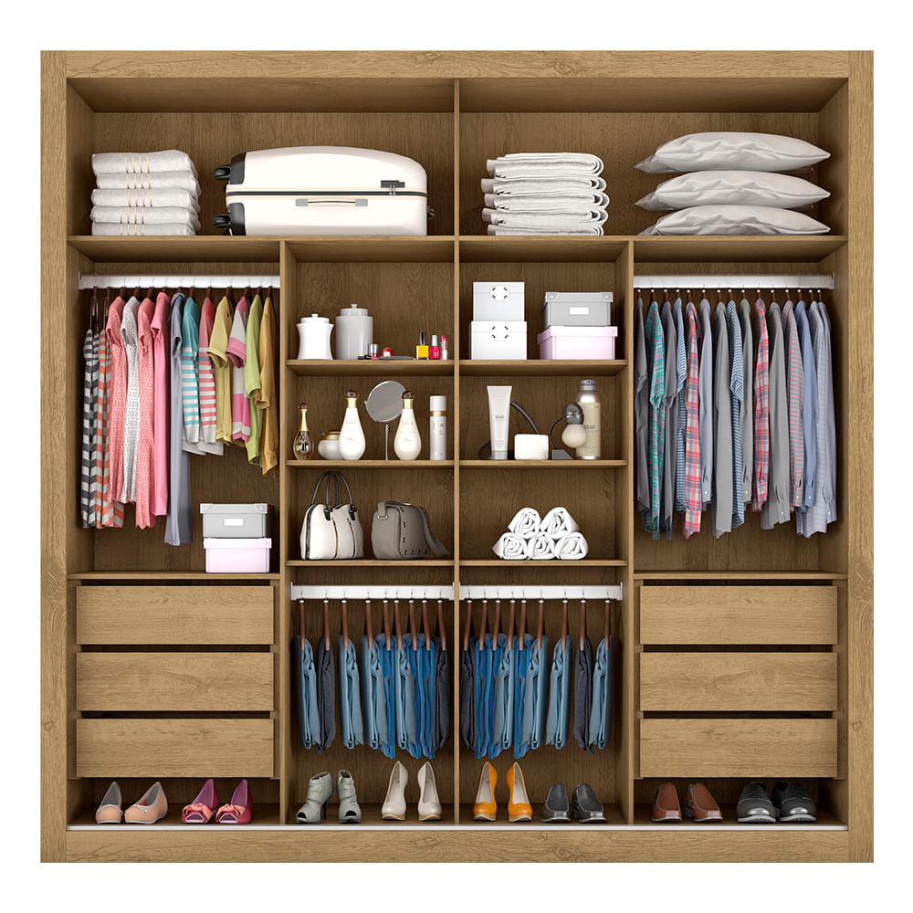 Encontraproduto.com.br - Guarda Roupa Sevilha 2,28m 2 Portas com Espelho