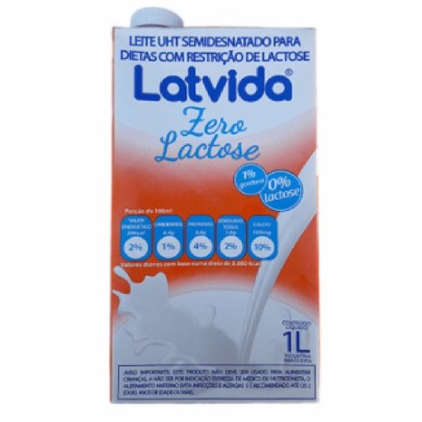 Encontraproduto.com.br - Leite UHT Semidesnatado Zero Lactose Latvida 1L