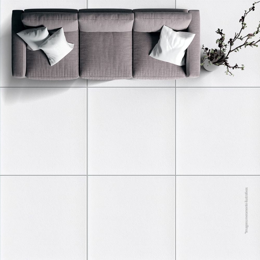Encontraproduto.com.br - Piso Cerâmico Granilhado Neve Branco Tipo A 57X57CM - Cerbras
