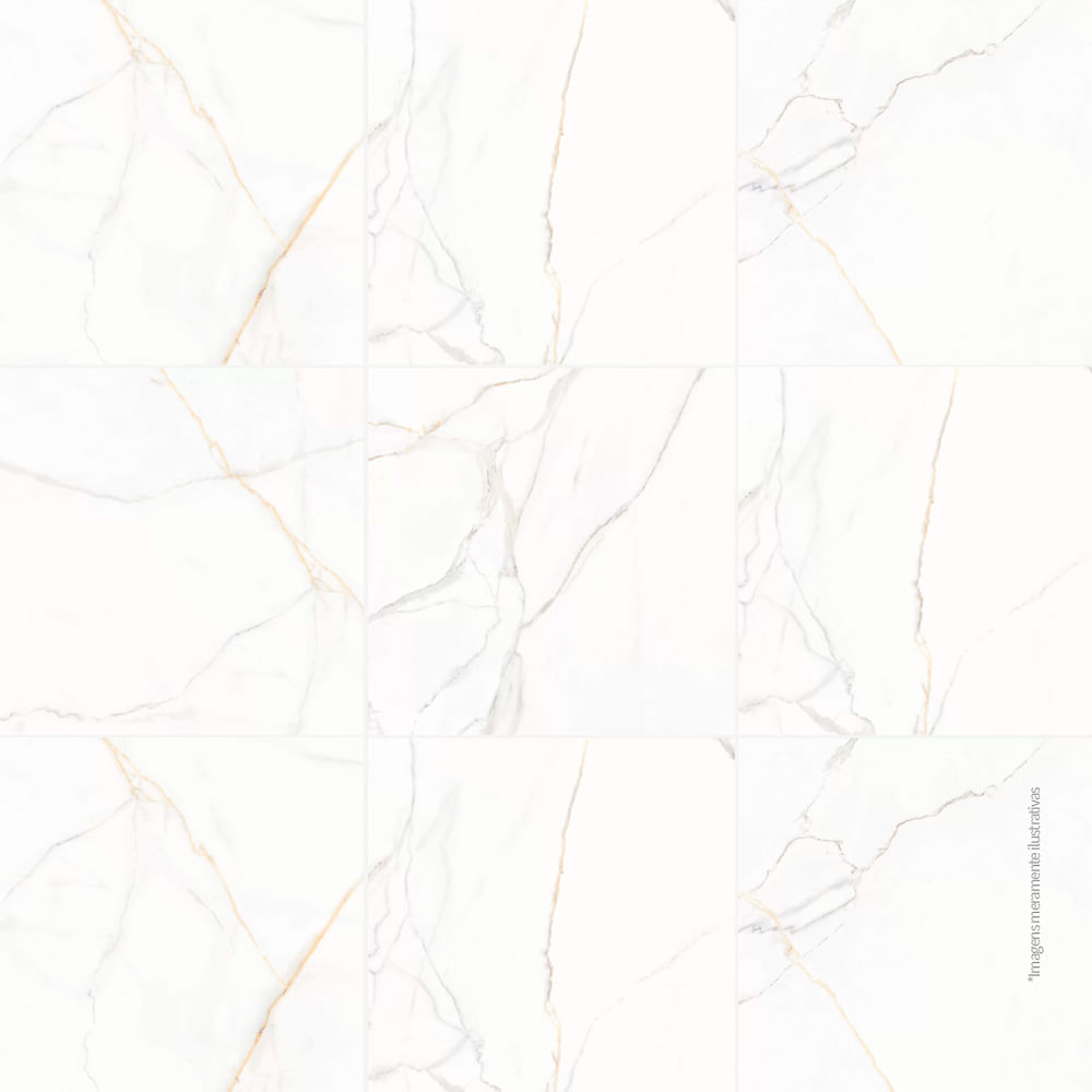 Encontraproduto.com.br - Piso Cerâmico Retificado Marmorizado Polido HD Napoli Branco Tipo A 56X56CM - Cerbras