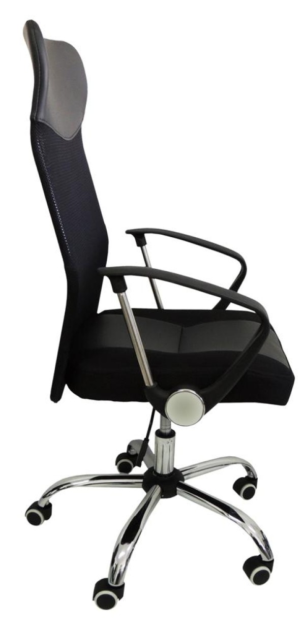 Encontraproduto.com.br - Cadeira Presidente Giratória, Rodizio Pu Com Base Cromada E Tela Mesh Pel-8009 - Pelegrin