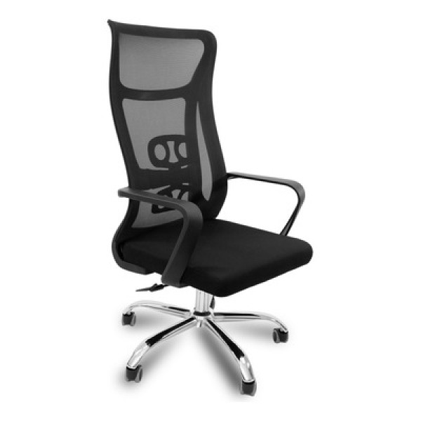 Encontraproduto.com.br - Cadeira Presidente Giratória, Rodizio Pu Com Base Cromada E Tela Mesh Pel-8009 - Pelegrin