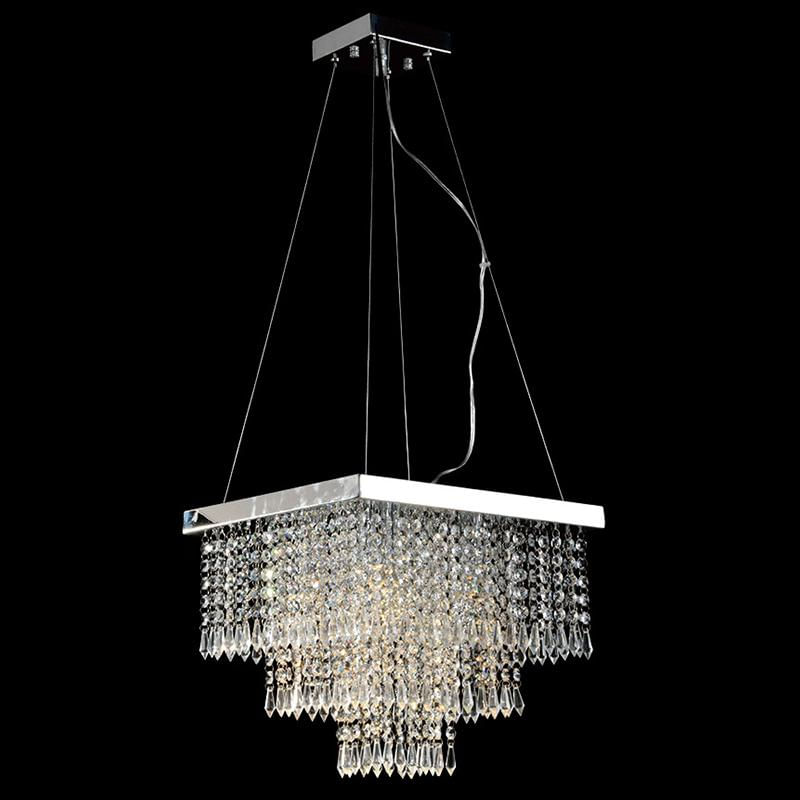 Encontraproduto.com.br - Lustre Cairo com Base Pendente e Adornos em Acrílico de Alto Brilho - Cor Cristal