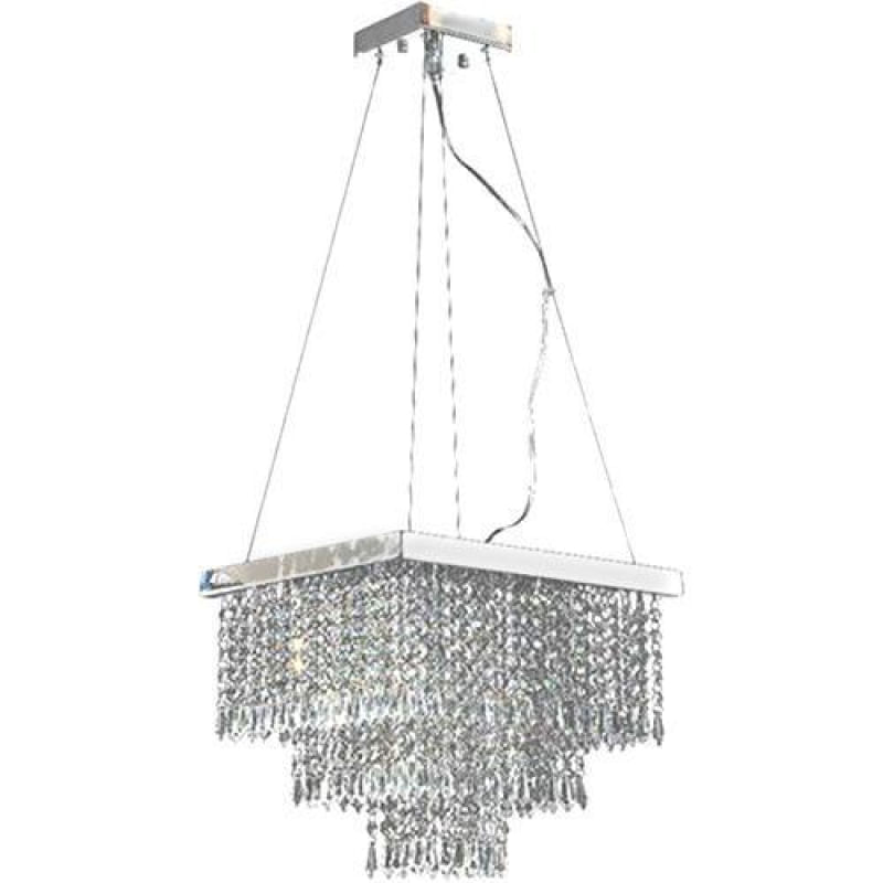 Encontraproduto.com.br - Lustre Cairo com Base Pendente e Adornos em Acrílico de Alto Brilho - Cor Cristal