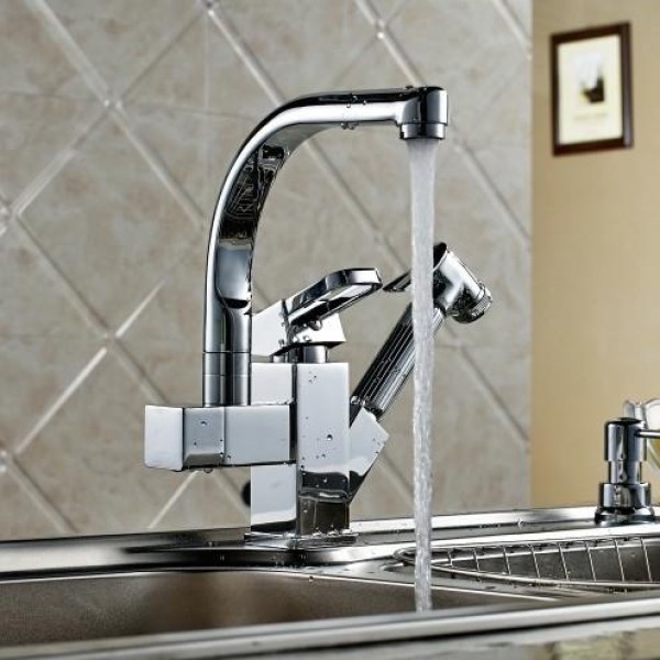 Encontraproduto.com.br - Torneira Gourmet Retrátil com Misturador Monocomando Loomix P-026