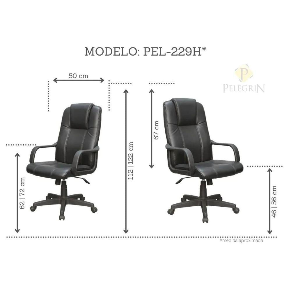 Encontraproduto.com.br - Cadeira Presidente Pelegrin Em Couro Pu Preta PEL-229H