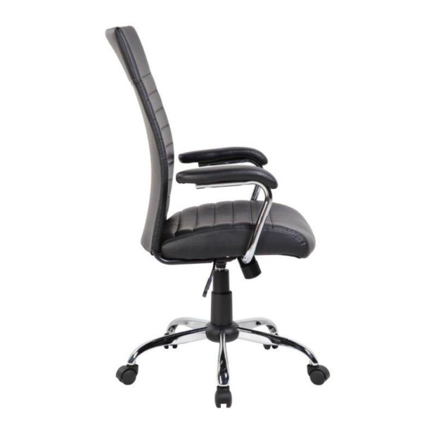 Encontraproduto.com.br - Conjunto com 1 Cadeira Presidente e 2 Cadeiras Interlocutores em Couro PU PEL-9023H/V Pretas