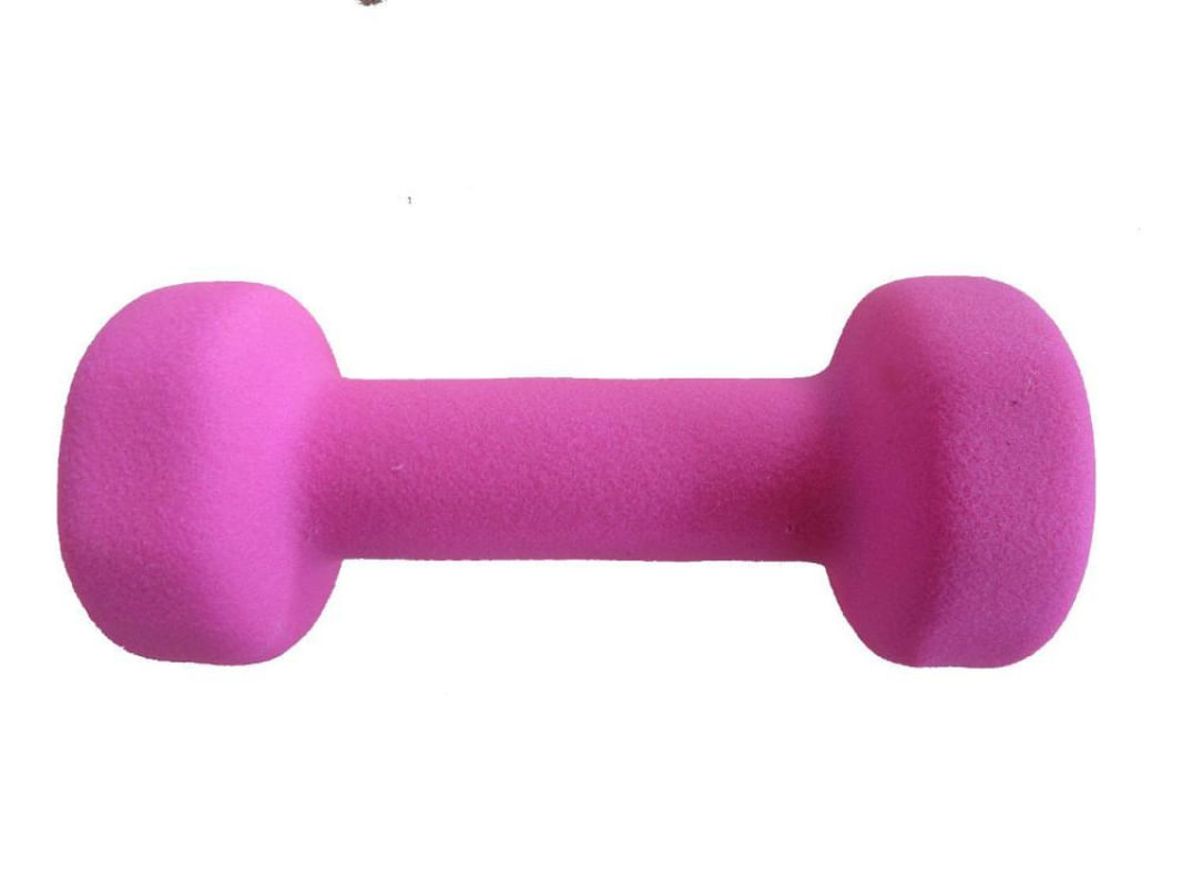 Encontraproduto.com.br - Haltere em Ferro Fundido Revestido com Neoprene Pelegrin PEL-001DB 1kg - Rosa