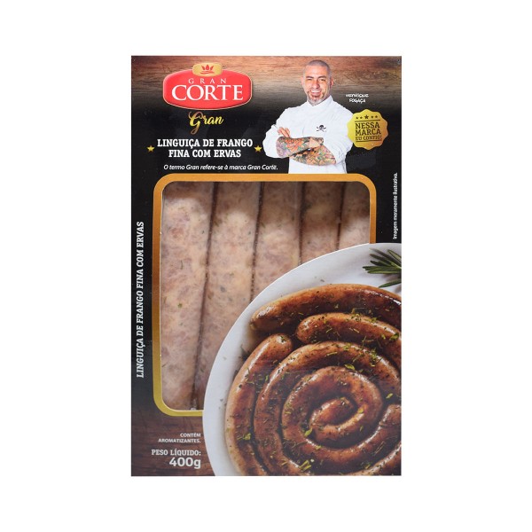 Encontraproduto.com.br - Linguiça de Frango com Ervas Gran Corte Gran Fogaça Caixa 400g