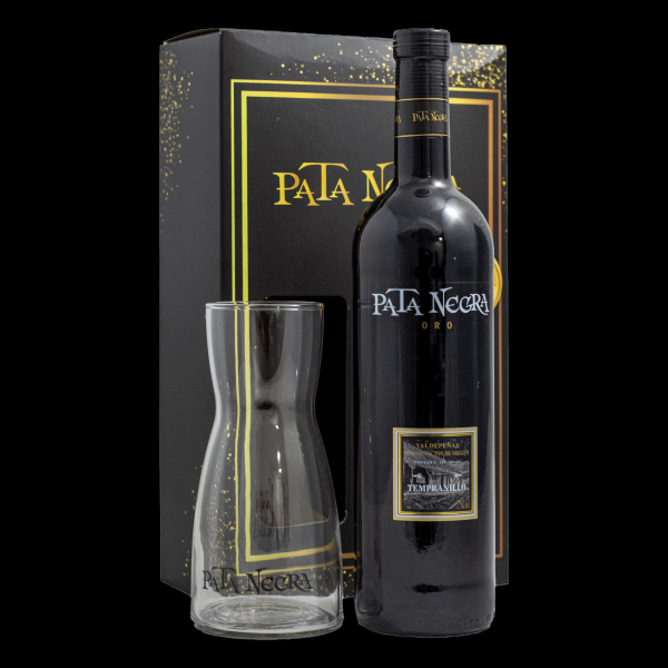 Encontraproduto.com.br - KIT VINHO PATA NEGRA 750 ML C/MINI DECANTER