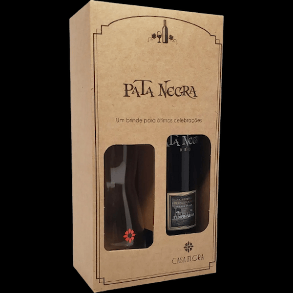 Encontraproduto.com.br - KIT VINHO PATA NEGRA 750 ML C/MINI DECANTER