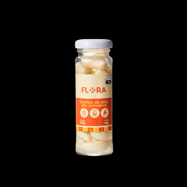 Dentes De Alho Em Conserva Flora Vidro 60g.