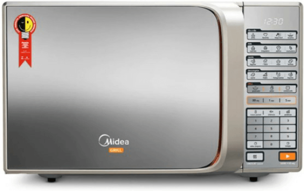 Encontraproduto.com.br - FORNO MICRO-ONDAS 30 LITROS MIDEA MTAEG42 PRATA 220V ESPELHADO