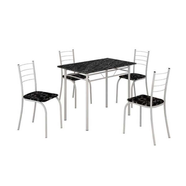 Encontraproduto.com.br - Conjunto De Mesa C/04 Cadeiras Branca Base Realeza