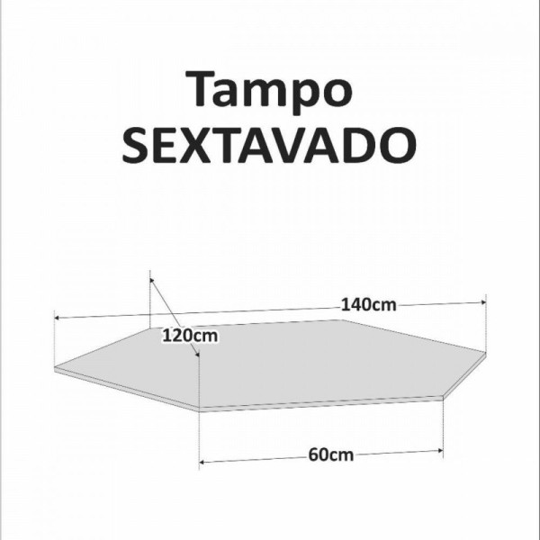 Encontraproduto.com.br - Tampo De Ardosia Sextavado 1,40x1,20 Indiano Teixeira Preto Indiano
