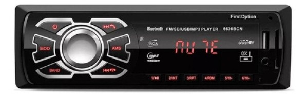 Encontraproduto.com.br - Som automotivo First Option 6630BN com USB, bluetooth e leitor de cartão SD