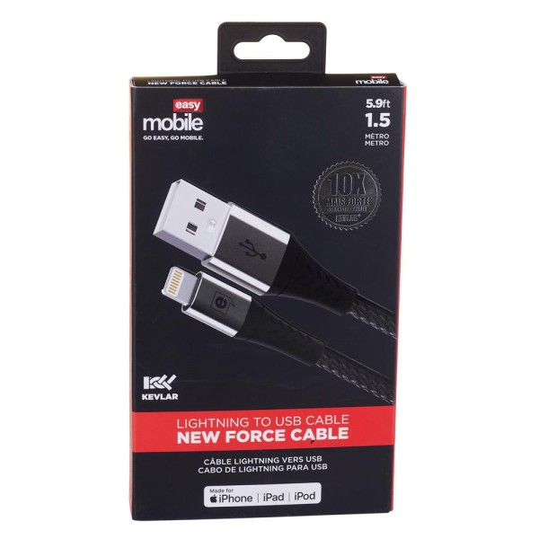 Encontraproduto.com.br - Cabo de iPhone New Force 1.5M Easy Mobile Preto