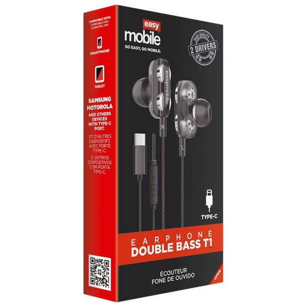 Encontraproduto.com.br - Fone De Ouvido Com Dois Alto Falantes Double Bass Controle De Músicas E Chamadas P2 - Preto